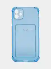 Синий чехол с карманом для карт iPhone XR, 11, 12, 13, 14, 15, Pro, Pro Max, Plus, 7, 8, айфон