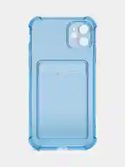Синий чехол с карманом для карт iPhone XR, 11, 12, 13, 14, 15, Pro, Pro Max, Plus, 7, 8, айфон