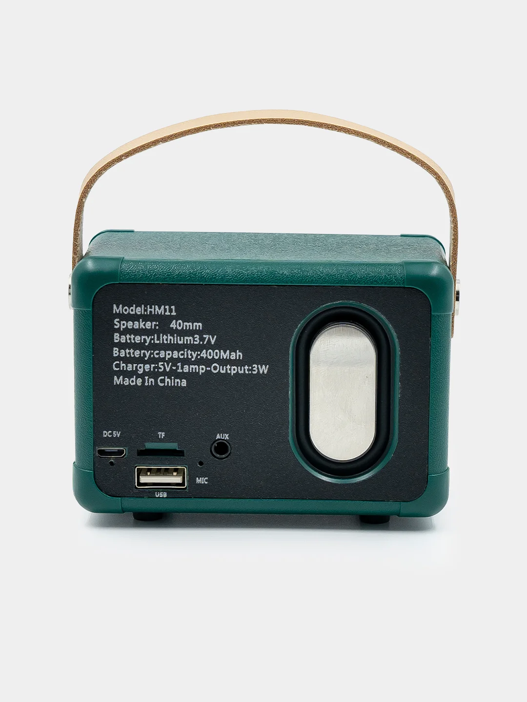 Зеленый колонка блютуз портативная "Ретро радио", Fm, USB, Bluetooth