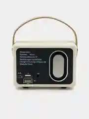 Белый колонка блютуз портативная "Ретро радио", Fm, USB, Bluetooth