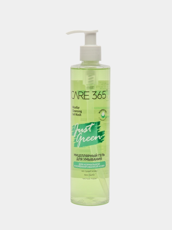 Мицеллярный гель для умывания CARE 365 с чаем MATCHA 300 мл