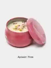 Розовый свеча ароматическая в стакане, аромасвеча