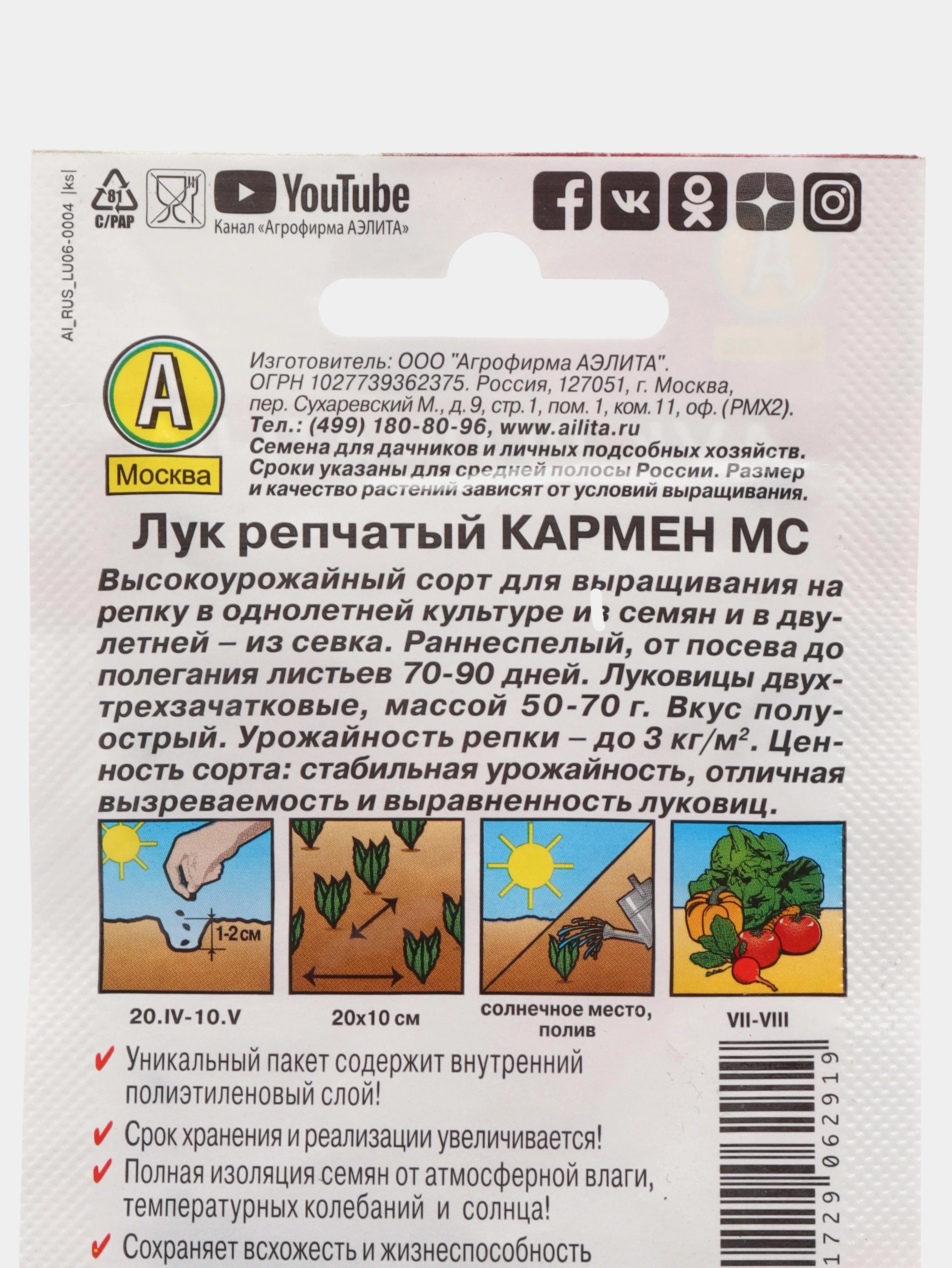 Семена Лук репчатый "Кармен МС" фиолетовый