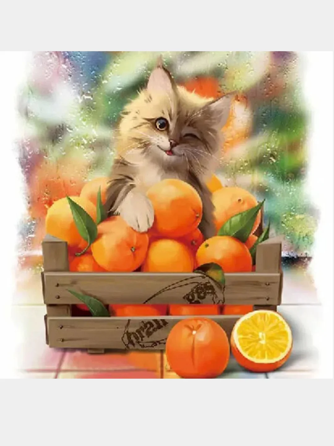 Коралловый мозаика-вышивка, алмазная, на холсте, без подрамника, 25 х 25 см