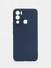 Темно-синий силиконовый чехол для Infinix Hot 12i (Инфиникс Хот 12 ай), матовый, с защитой камеры