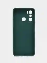Тёмно-зелёный чехол силиконовый на Infinix Hot 12 Play NFC (Инфиникс Хот 12 Плей НФС)