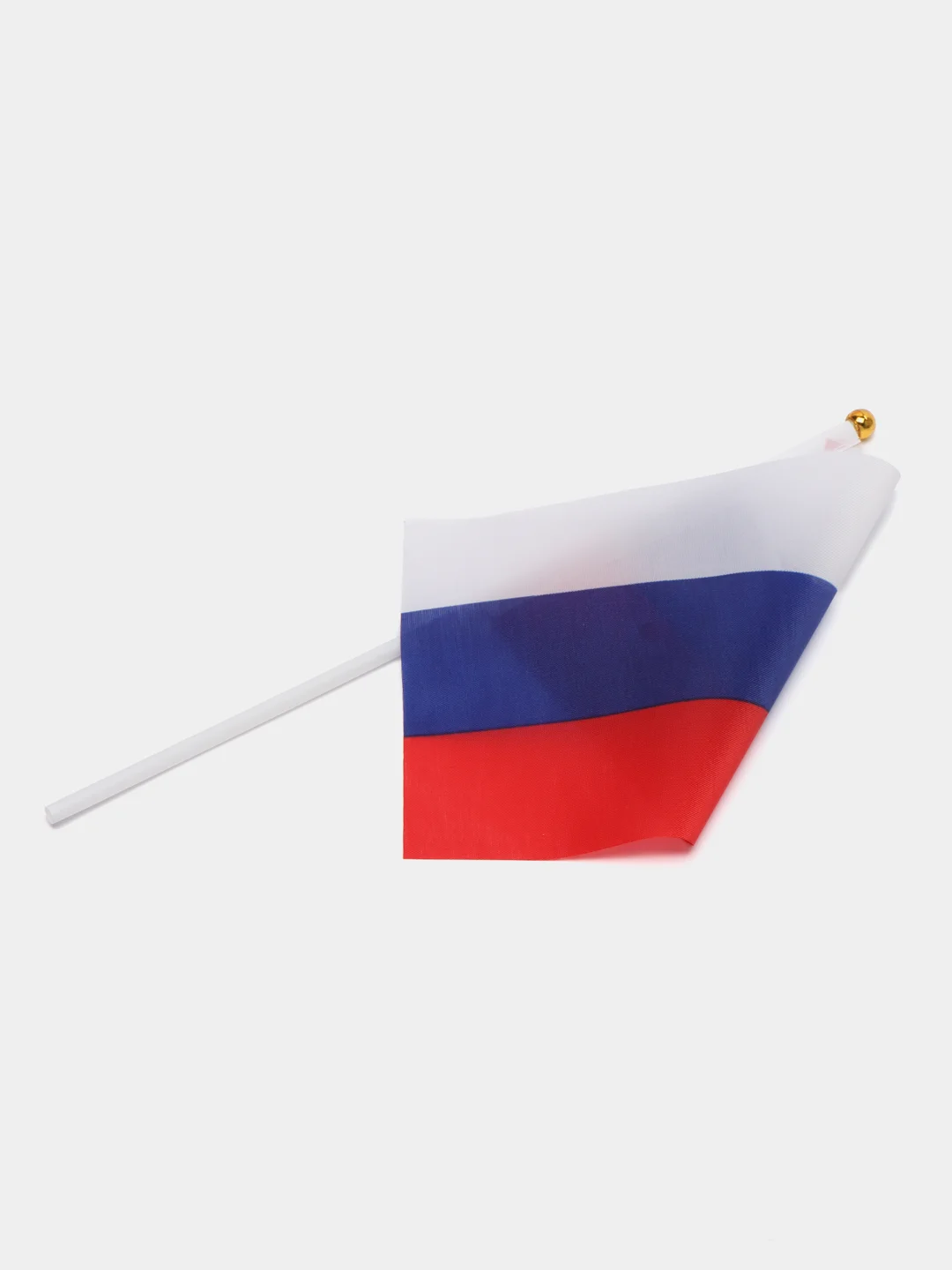 Синий флаг "России" и "9 мая", шток, 30 см