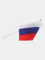 Синий флаг "России" и "9 мая", шток, 30 см