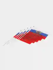 Белый флаг "России" и "9 мая", шток, 30 см