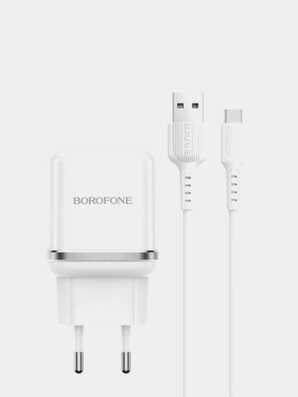 Сетевое зарядное устройство Borofone BA36A, USB - Type-C, 1 м, быстрая зарядка