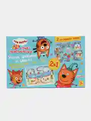 Настольная игра-ходилка 2 в 1 "Три кота и море приключений. Учим формы и цвета"