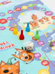 Настольная игра-ходилка 2 в 1 "Три кота и море приключений. Учим формы и цвета"