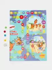 Настольная игра-ходилка 2 в 1 "Три кота и море приключений. Учим формы и цвета"