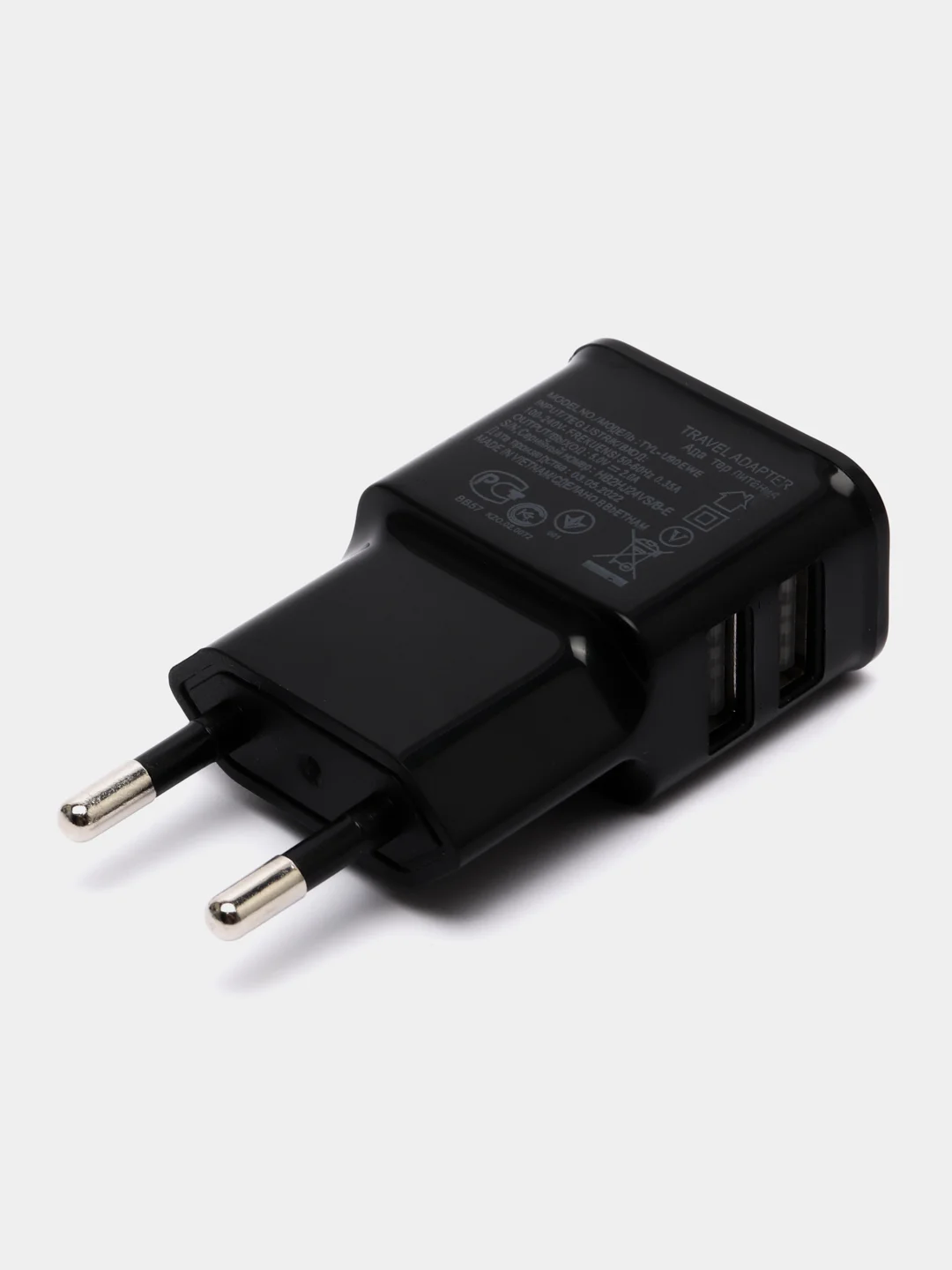 Белый зарядное устройство, сетевое, с 2USB портами