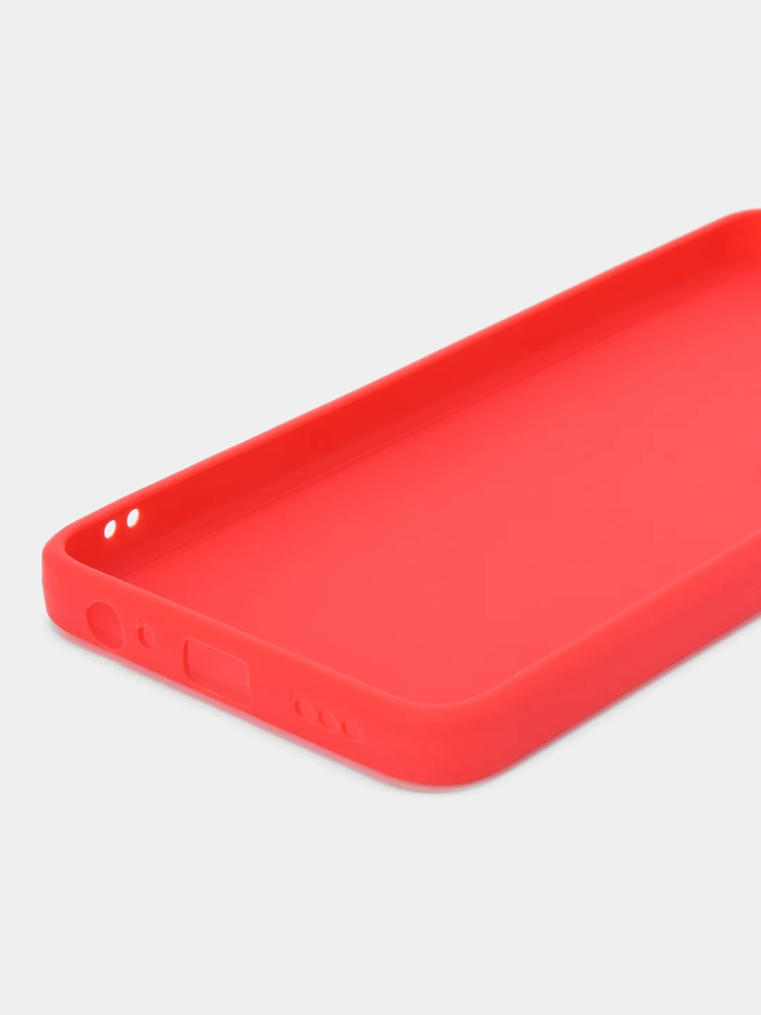 Красный чехол силиконовый для Tecno Camon 18 / Camon 18P (Техно Камон 18 / Камон 18П) прозрачный