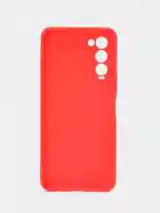 Красный чехол силиконовый для Tecno Camon 18 / Camon 18P (Техно Камон 18 / Камон 18П) прозрачный