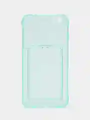 Бирюзовый чехол iPhone 11, 15 Pro, 14 Max, 13, 12, XR, XS, 6, 7, 8 Plus, SE, с карманом для карт, прозрачный
