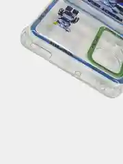 Голубой чехол Xiaomi 12, 12S, 12X, прозрачный, с карманом для карты, с рисунком