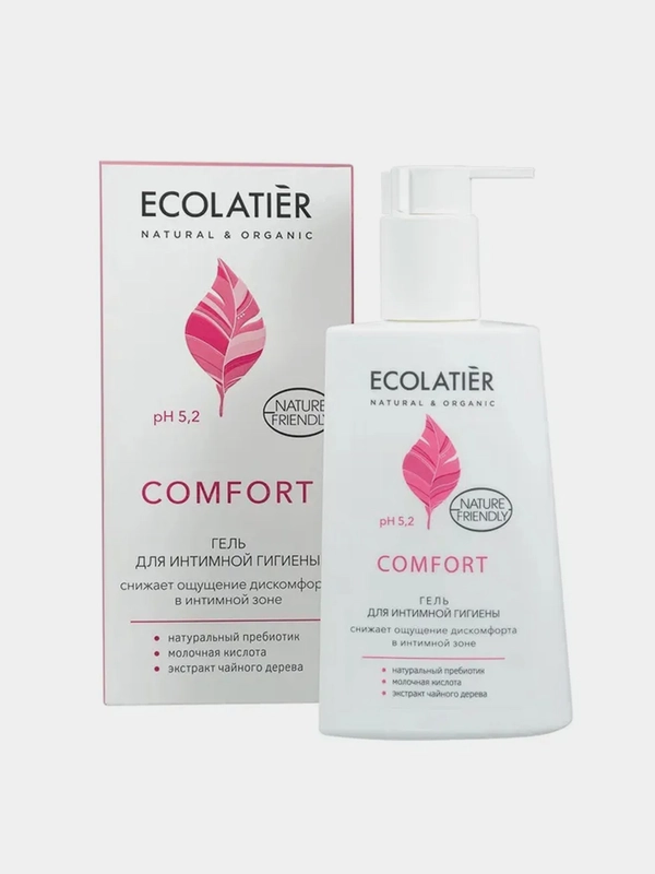 Ecolatier Гель для интимной гигиены Comfort с молочной кислотой и пробиотиком, 250 мл