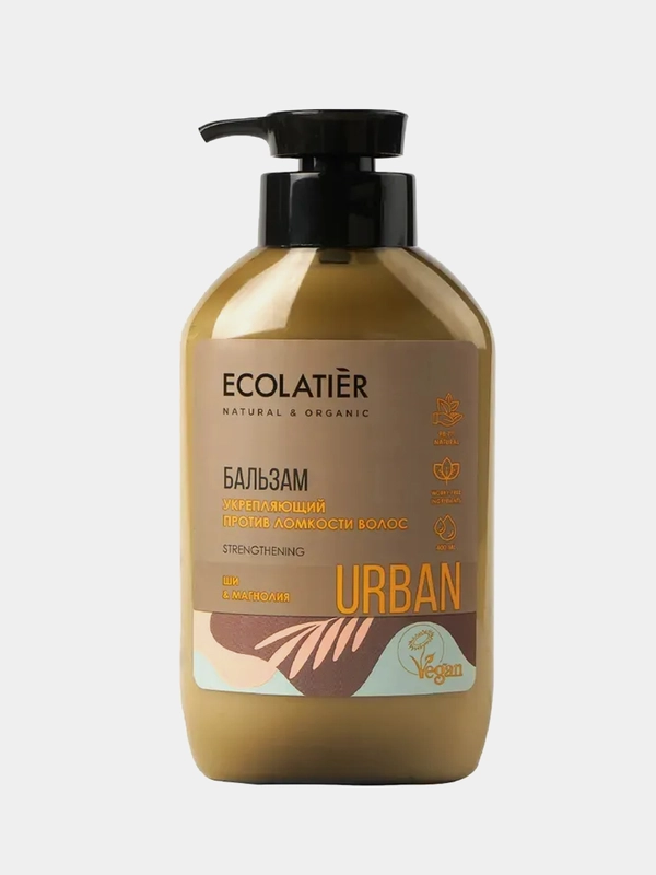 Ecolatier Бальзам укрепляющий, против ломкости волос, ши и магнолия, 400 мл