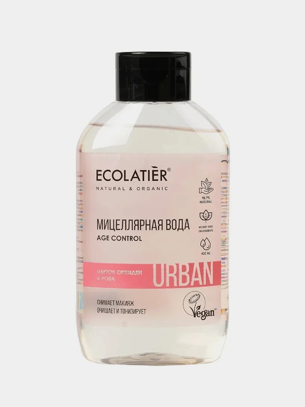 Мицеллярная вода для снятия макияжа Ecolatier, цветок орхидеи и роза, 600 мл