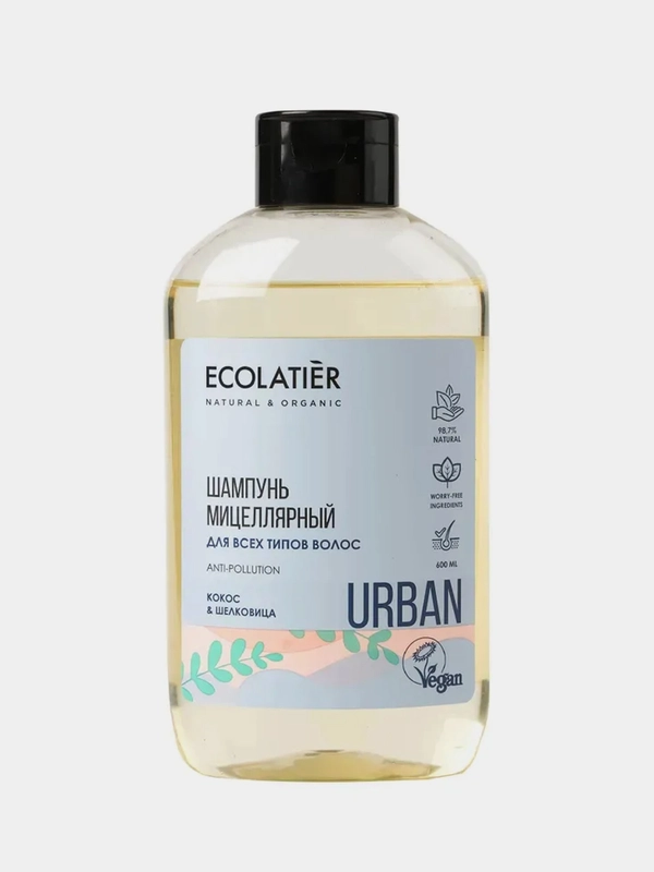 Мицеллярный шампунь для всех типов волос Ecolatier "Кокос & шелковица", 600 мл