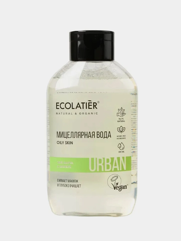Мицеллярная вода для снятия макияжа Ecolatier, чай матча и бамбук, 400 мл