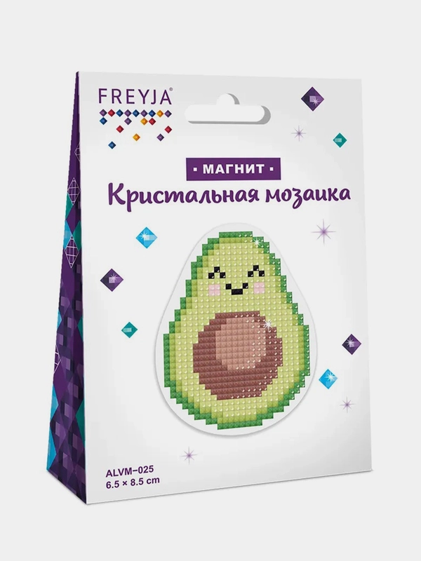 Кристальная (алмазная) мозаика  "ФРЕЯ"ALVM-025   магнит "Авокадо"