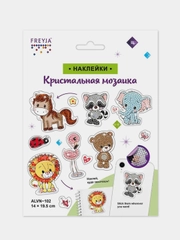Кристальная (алмазная) мозаика "ФРЕЯ"ALVN-102 наклейки "Веселые зверята"