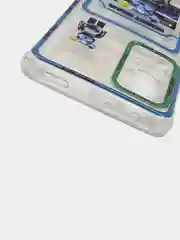 Голубой чехол Xiaomi 12 Pro (Сяоми 12 Про), прозрачный, с карманом для карты, с рисунком