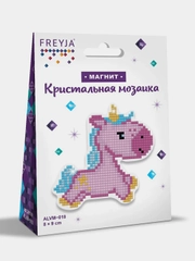 Кристальная (алмазная) мозаика  "ФРЕЯ"ALVM-018   магнит "Единорожка"