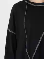 Oversized свитшот с крупными швами  наружу, черный