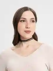Чокер на шею женский, ажурный, черный