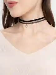 Чокер на шею женский, ажурный, черный