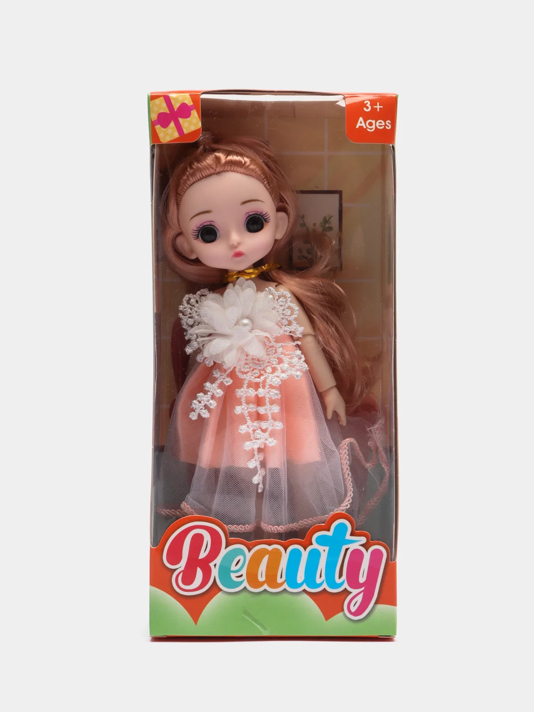 Кораллово-розовый шарнирная аниме-кукла, 16-18 см