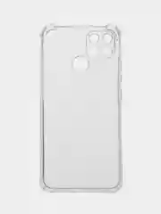 Прозрачный чехол для Realme C25, C25S (Реалми С25, С25С), прозрачный черный защита камеры