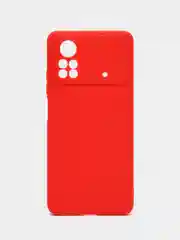 Красный чехол Xiaomi Poco X4 Pro (Сяоми Поко Х4 Про), прозрачный