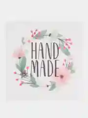 Кремовый наклейки - стикеры для бизнеса Hand made (Ручная работа), 10 штук, 20 штук, 50 штук
