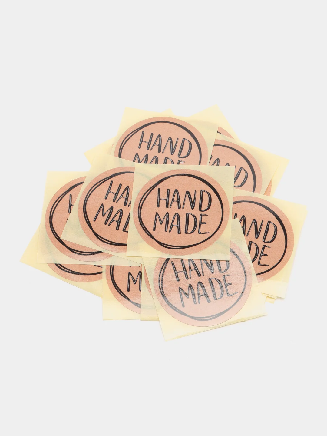 Бежевый наклейки - стикеры для бизнеса Hand made (Ручная работа), 10 штук, 20 штук, 50 штук
