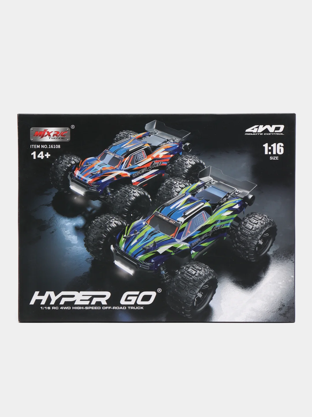 Зеленый радиоуправляемый джип MJX Hyper Go 4WD LED 1:16 2.4G - MJX-16108
