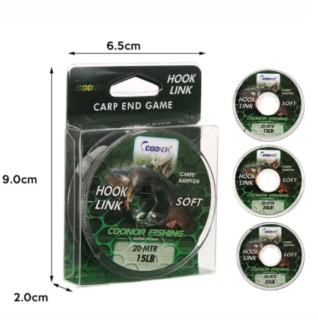Поводковый материал COONOR мягкий (hook link soft) 20м, рыболовный карповый