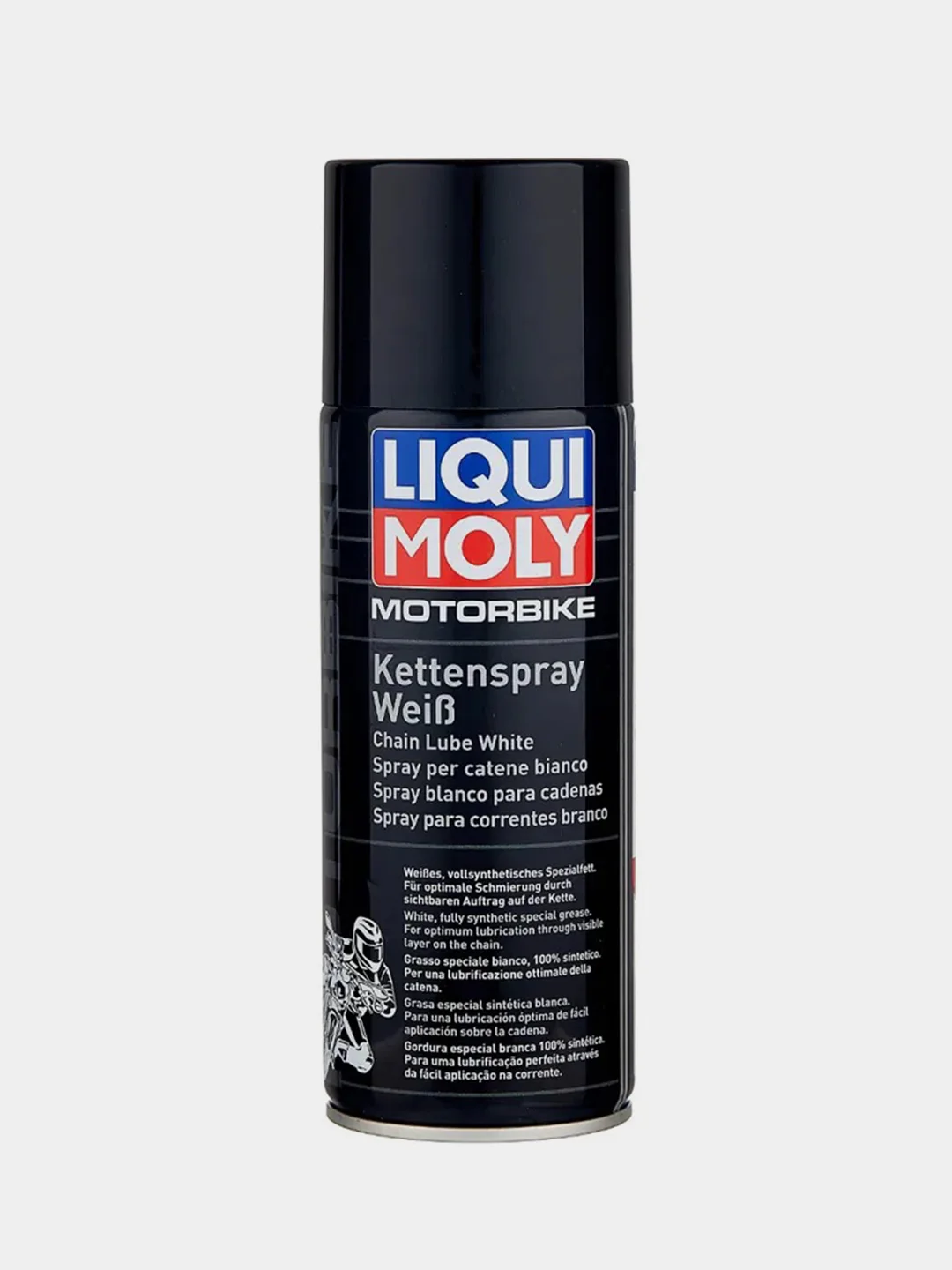 Белая цепная смазка для мотоциклов Liqui Moly Motorbike Kettenspray weiss 0,4 л