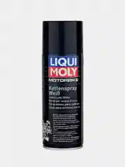 Белая цепная смазка для мотоциклов Liqui Moly Motorbike Kettenspray weiss 0,4 л