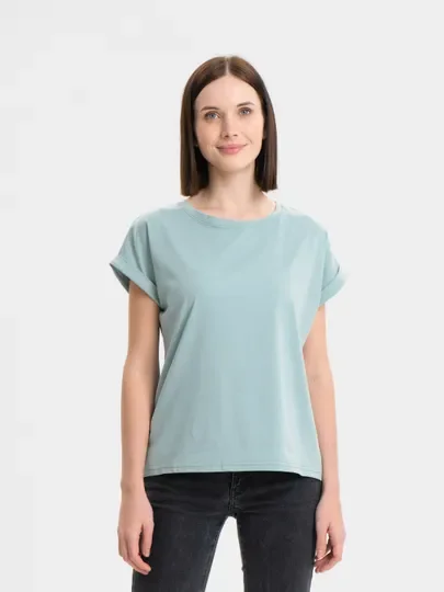 Мятный футболка базовая QP Store, хлопковая