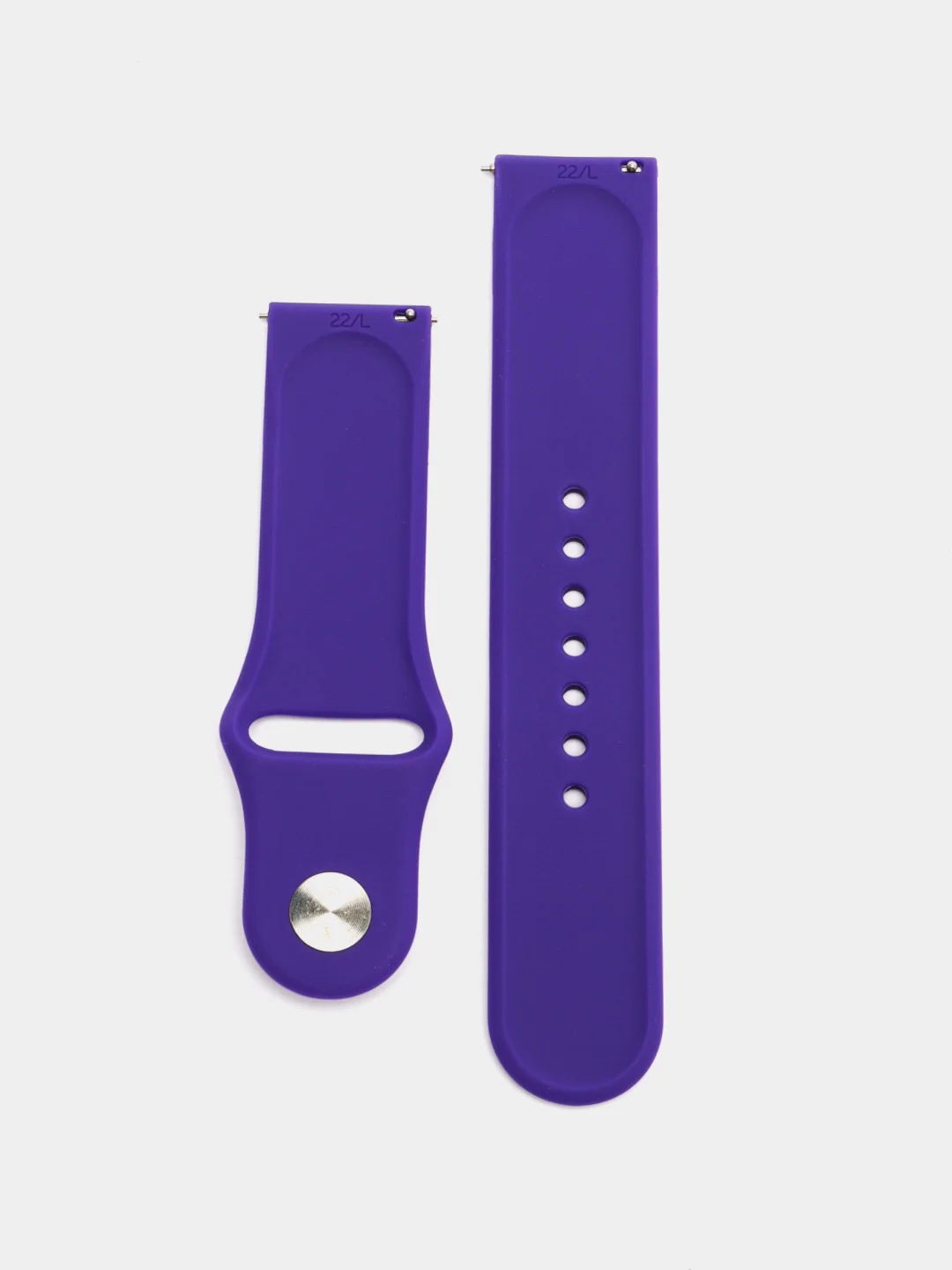 Фиолетовый силиконовый ремешок для Xiaomi Amazfit Bip / Huawei / Haylou / Samsung, с кнопкой, 22 мм
