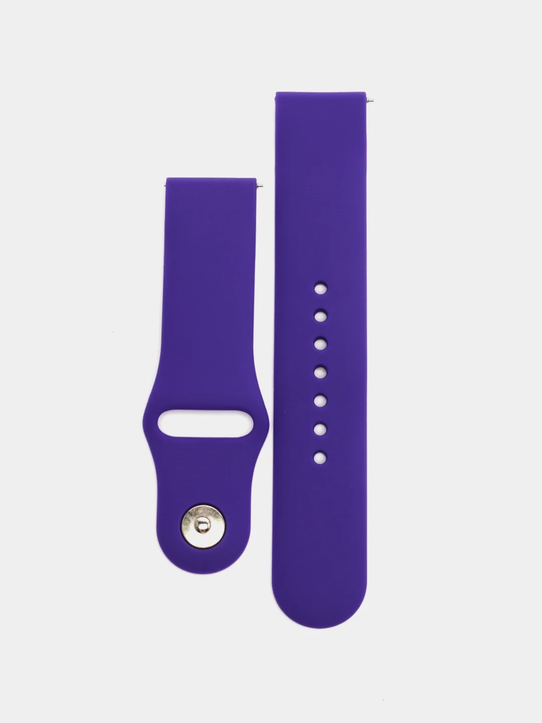 Фиолетовый силиконовый ремешок для Xiaomi Amazfit Bip / Huawei / Haylou / Samsung, с кнопкой, 22 мм