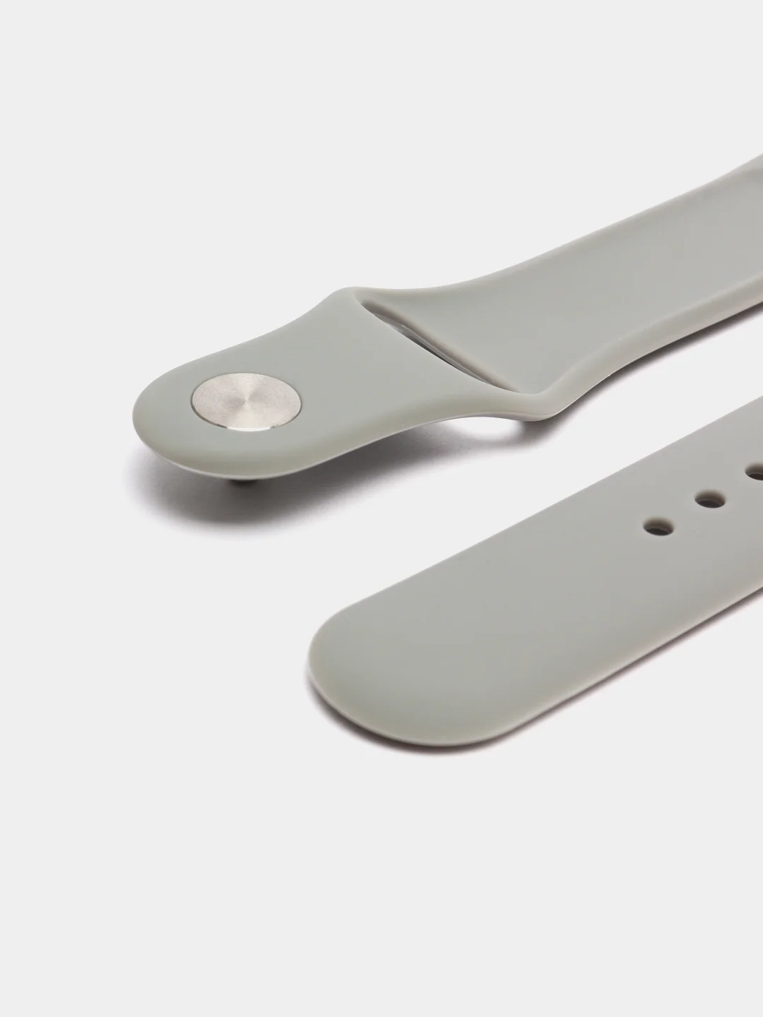 Серый силиконовый ремешок для Xiaomi Amazfit Bip, Huawei, Haylou, Samsung, 20 мм, с кнопкой