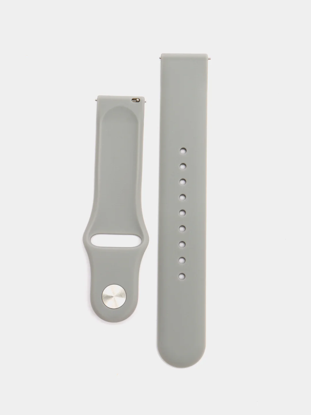 Серый силиконовый ремешок для Xiaomi Amazfit Bip, Huawei, Haylou, Samsung, 20 мм, с кнопкой
