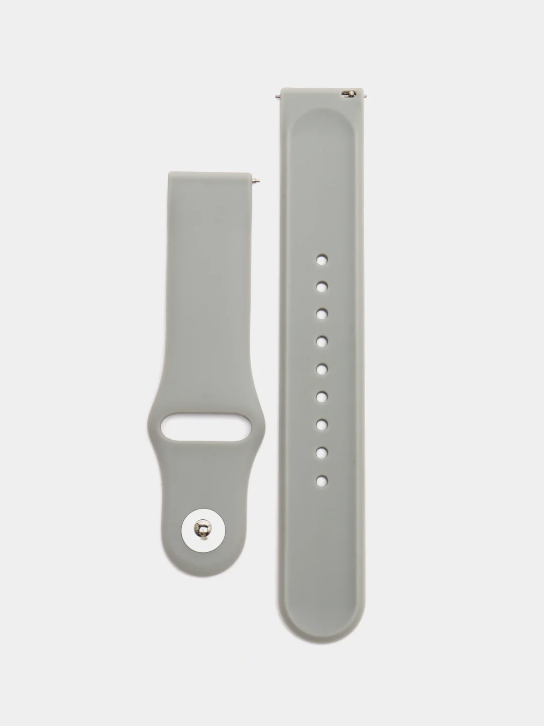 Серый силиконовый ремешок для Xiaomi Amazfit Bip, Huawei, Haylou, Samsung, 20 мм, с кнопкой