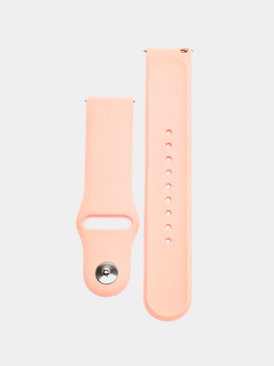 Розовый силиконовый ремешок для Xiaomi Amazfit Bip / Huawei / Haylou / Samsung, с кнопкой, 22 мм